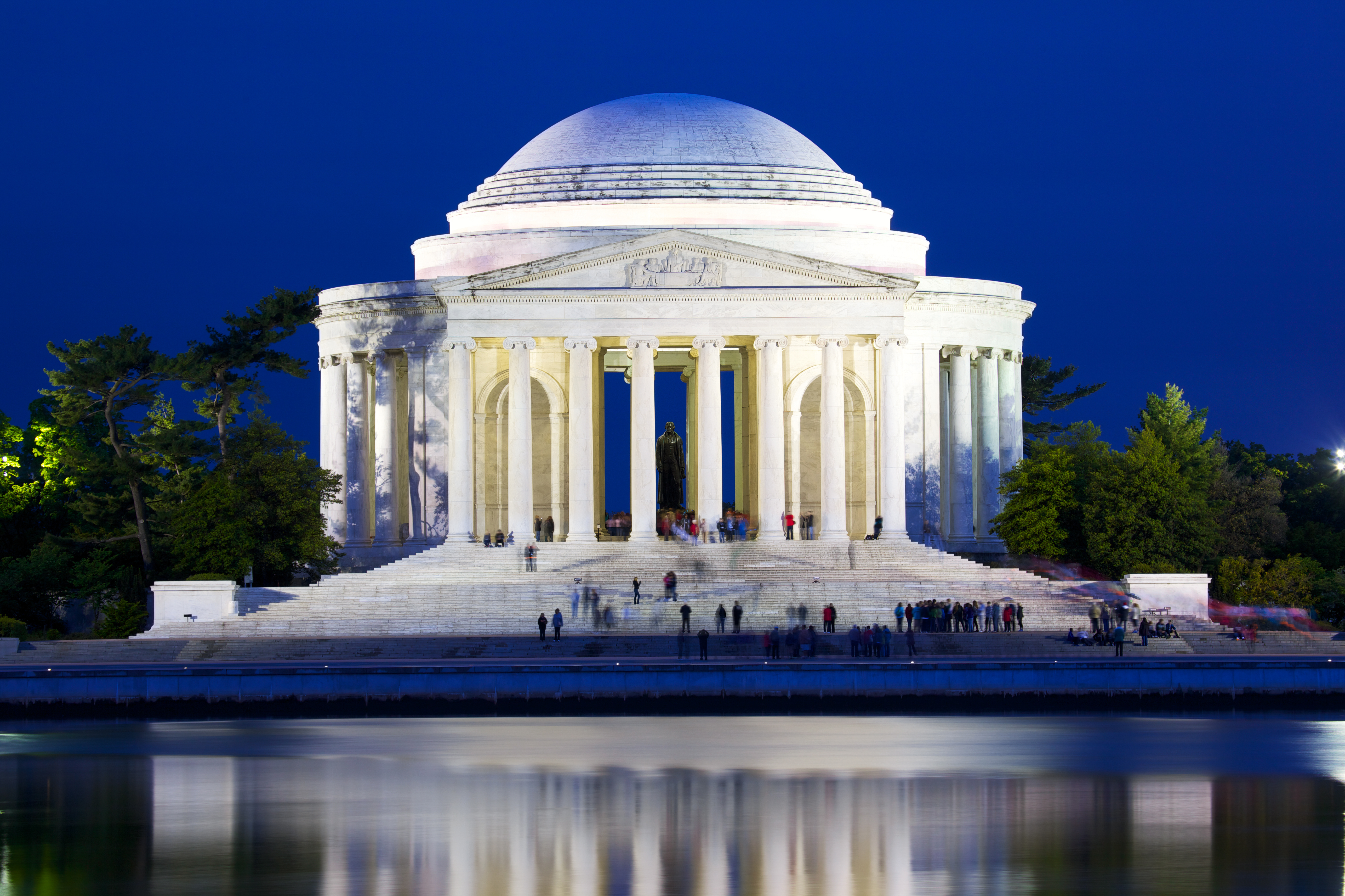 The Jefferson National Memorial at dusk in Washington DC, USA